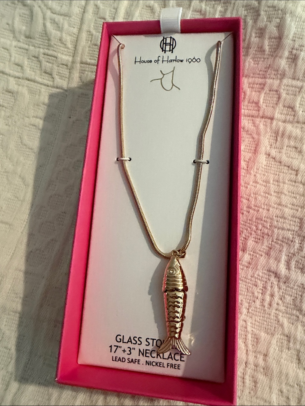 House of Harlow 1960 Gold Fish Charm Necklace
